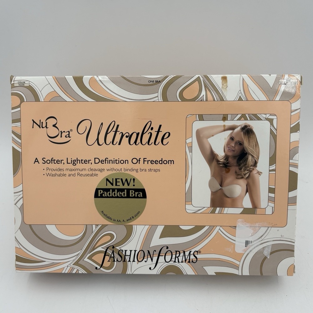 NEW NuBra Ultralite by Fashion‎ Forms Adhesive Padded Bra Nude B Cup